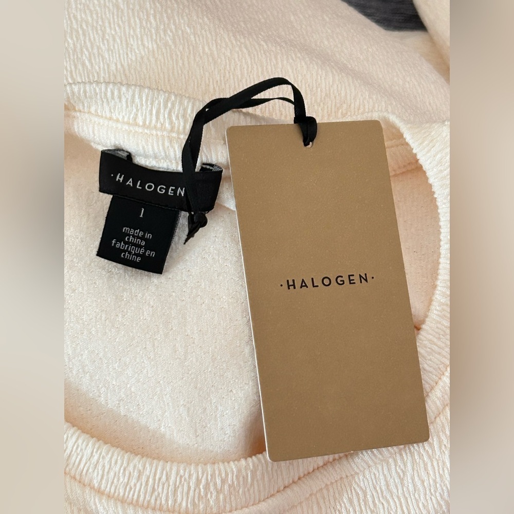 Nordstrom Halogen NWT Long Sleeve Midi Dress Antique White, size Large - Picture 2 of 10